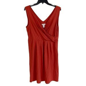 Sundance Dress Adobe Terra Cota Faux Wrap Top V-Neck Size 10 Modal Cotton Blend